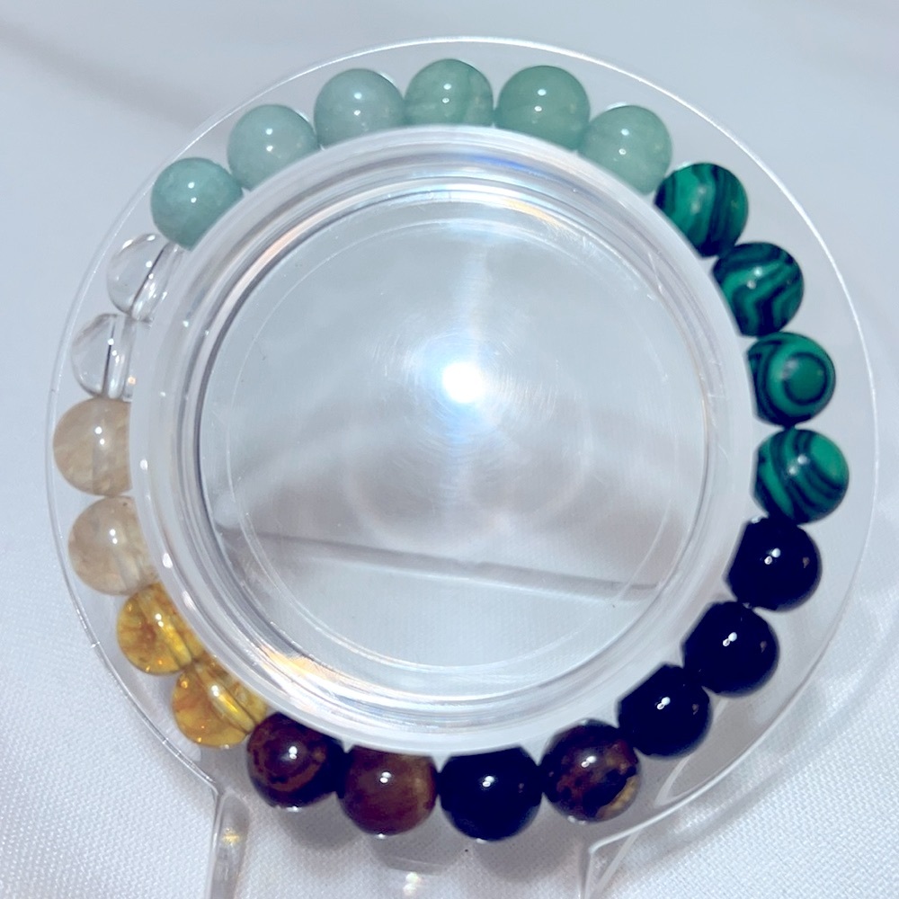 Bracelet, Green and Black Beaded Money Bracelet with Gradient Design NWOT
